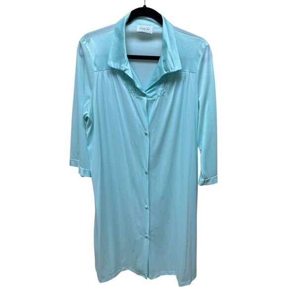 Vanity Fair Other - Vintage Nightgown Vanity Fair Baby Blue Button Up Made in USA. Sz M